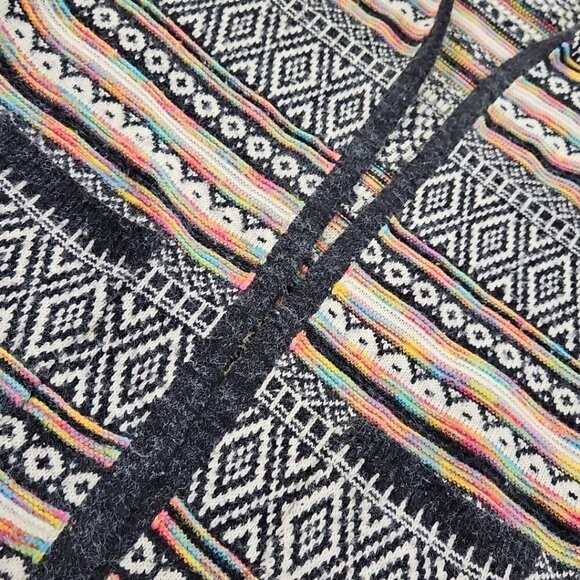 Monteau Los Angeles Hooded Open-Front Cardigan Size Large Knitted Southwestern - Picture 6 of 14